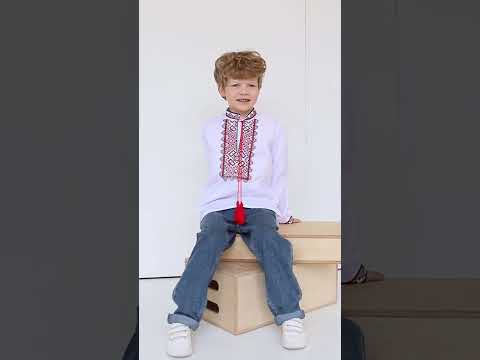 Вишиванка для хлопчика червона вишивка Веремій, видео 2