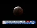 Blood moon lunar eclipse at it's peak