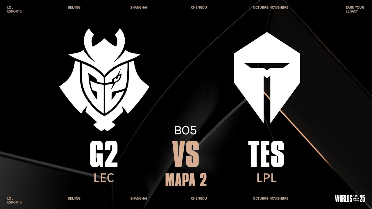 G2 VS TES - GAME 2 - FASE ELIMINATORIA - DÍA 3 - WORLDS - 2025 - LEAGUE OF LEGENDS