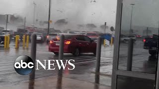 Storm rips through Texas parking lot amid tornado warnings l ABC News