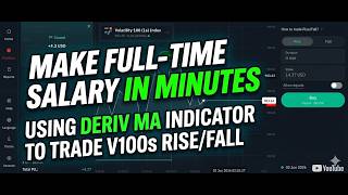 Make Full Time Salary in Minutes Using Deriv MA indicator to trade V100s Rise Fall
