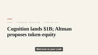 Cognition's $1B Round, AI Token Deals & Startup Playbooks