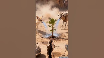The camel saves the date palm tree from drying up by seeing water 😭 #ai #tree #plants #water