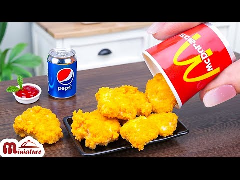 🤤 Golden Crispy Mini Chicken Nuggets With Spicy Sauce Recipe | ASMR Cooking Mini Food
