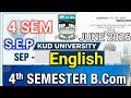 4th Sem B.Com English Important Questions 2026 | KUD September Exam Passing Package!