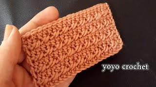 كروشية غرزة مميزة للشنط !!! وتصلح كغرزة رجالى لعمل كوفية / سهلة وسريعة - crochet stitch#يويو كروشية