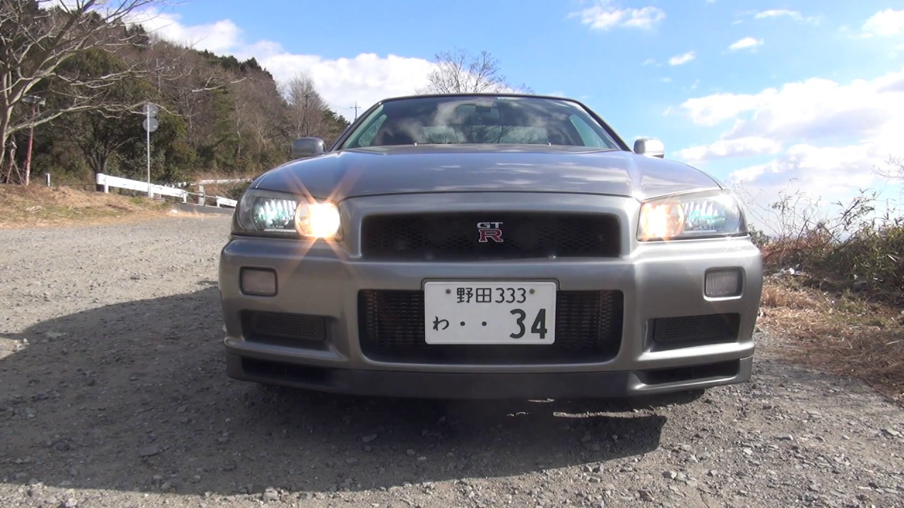 日産 スカイラインgt R R34 エンジン音 クラクション音 Nissan Skyline Gt R R34 Engine Sound Youtube