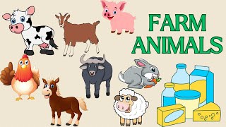Learn farm animals with their products| kids engaging video of farm animals| Educational video|☺️