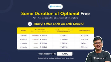 Limited Period Offer! | Same duration Optional Subscription Free with 1 year & above GS Subscription