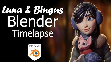 Girl with a sphinx cat - Blender Character Sculpting Timelapse