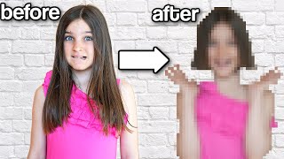 Sienna cuts her hair off! EXTREME HAIR MAKEOVER!!! | Family Fizz