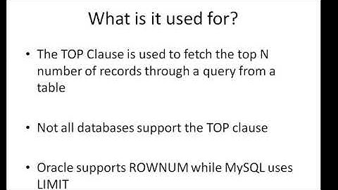 SQL Tutorial   24  The TOP and LIMIT Clauses