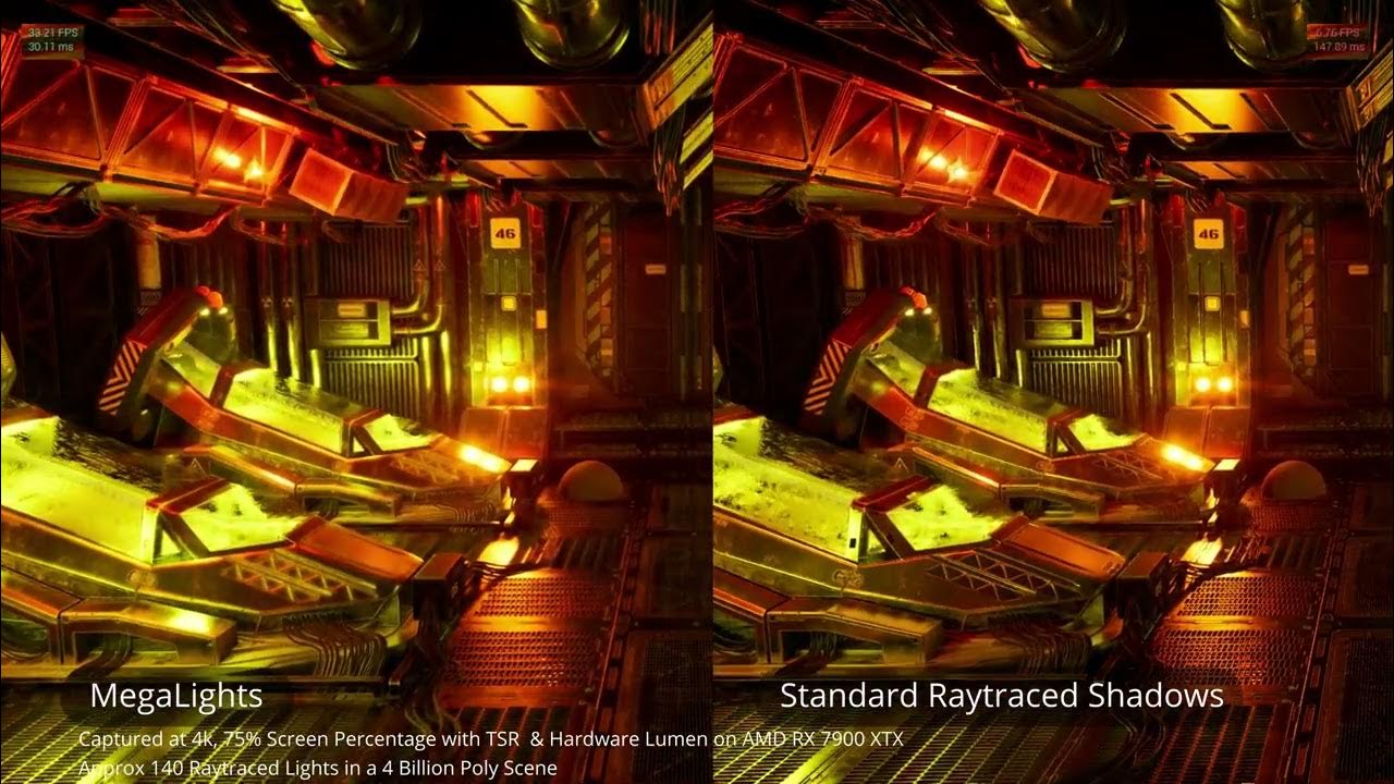 Megalights new unreal engine 5 light sampling mode comparison ue5