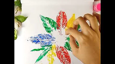 Leaf Impression Painting Tutorial | DIY Leaf Printing For Kids | Leaf Printing Art Activities#shorts