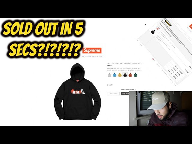 SUPREME FW18 WEEK7 CAT IN THE HAT HOODIE LIVE COP *MANUAL CHECKOUT
