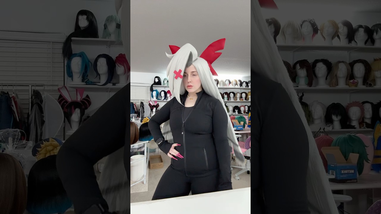 Magical Girl Vaggie transformation ! #wigstyling #cosplay #wigs #cosplaywigs #hazbinhotel #vaggie
