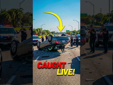 🚨 INSANE Police Chase Ends in VIOLENT Flip on I-95 Florida! Two Arrested