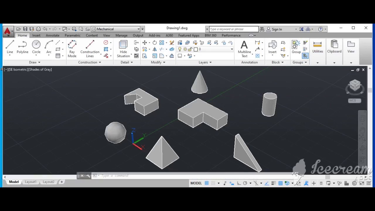 3D Autocad رسم المجسمات في أوتوكاد