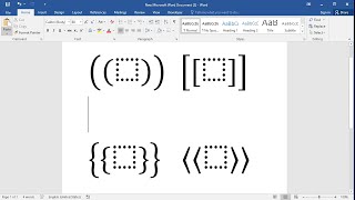How to insert paired brackets in word: Type double round, square, curly and angle brackets in word