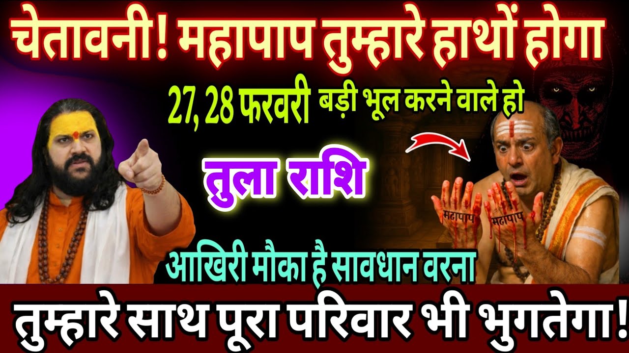 तुला राशि, 27,28 फरवरी, चेतावनी फरवरी अंत में तुम्हारे हाथों 1 महापाप होगा 