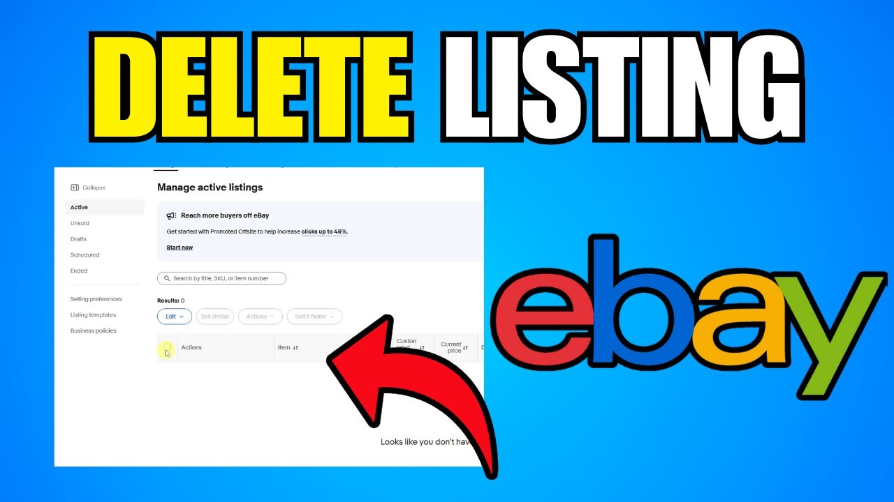 How To Delete An eBay Listing (Step By Step Guide) - YouTube