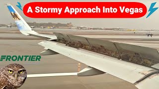 A Stormy Approach into Las Vegas on a Frontier Airlines A320.