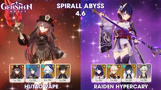 Hutao Vape and Raiden Hypercary | Genshin Impact | New Spirall Abyss 4.6