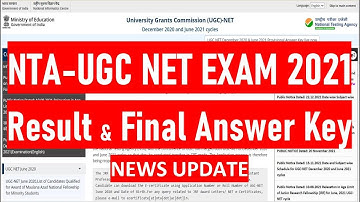 NTA - UGC NET EXAM 2021 -  ALL SUBJECTS OFFICIAL ANSWER KEY?  - RESULT? - NEWS UPDATE