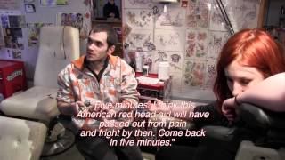 Warning Graphic Woman Gets Tattoo In St. Malo France. No Fainting Or Blood. But...pain.