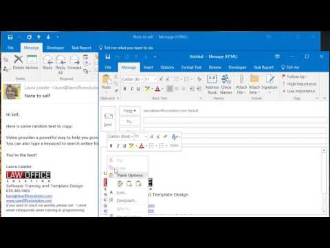 Copy in outlook email message