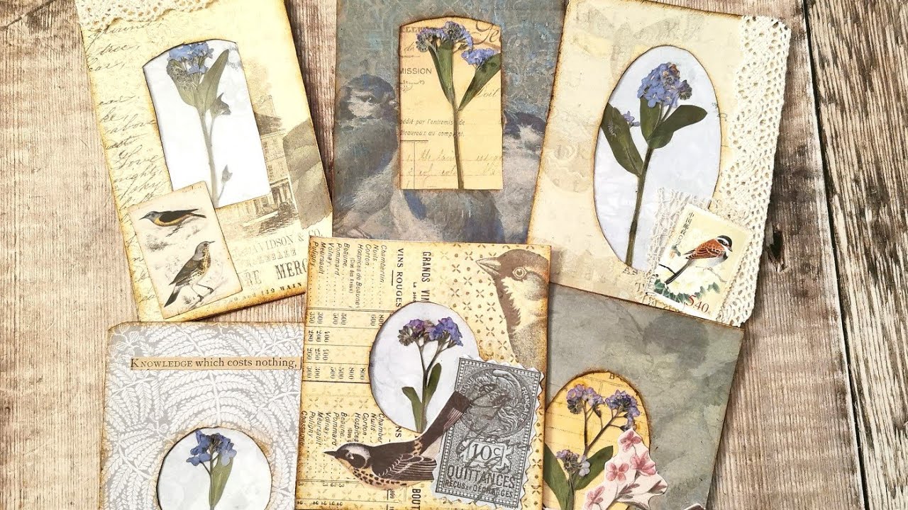 Framed Pressed Flower Journal Cards - Finish it Friday - Junk Journal