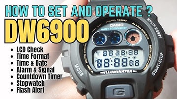 G Shock DW-6900 Detail Setting and Operation Tutorial: Time, Date, Alarm, Signal, Timer, Stopwatch