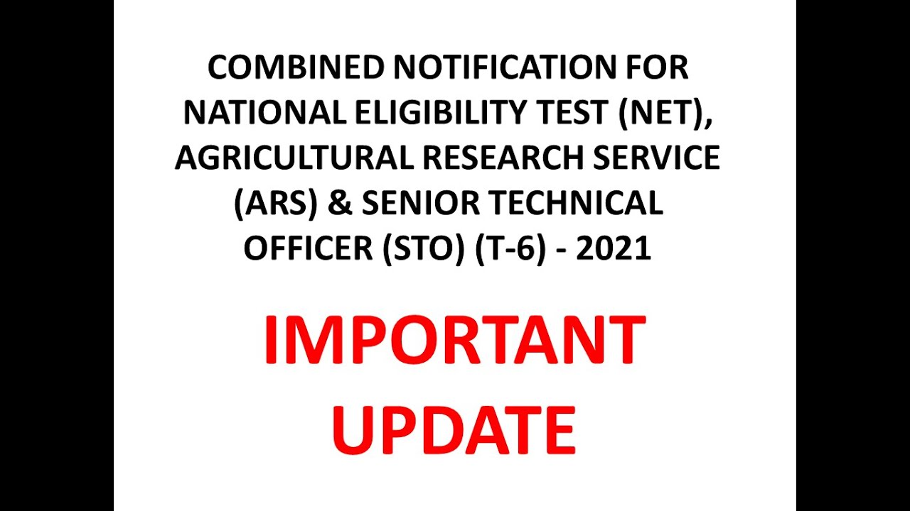 ARS 2021 I ICAR NET 2021 I NOTIFICATION ASRB NET, ARS STO I EXTENDED DATE 21 I EXAM I ICAR I UPDATE