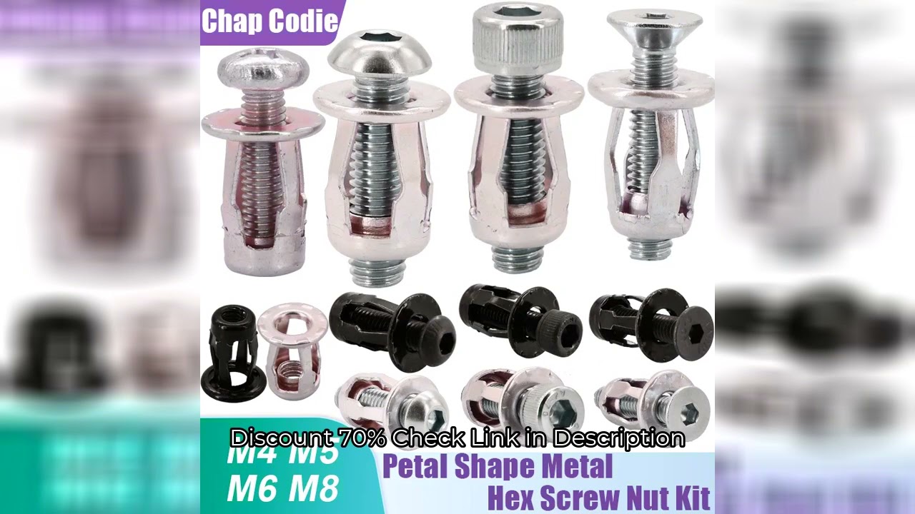 20/30/50Pcs Petal Shape Rivet Nut Screw Bolt Kit Expansion Metal Rivetnut Panel License Plate Clamp