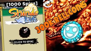 NOVOS CÓDIGOS 1000 SPINS e 300K RELL COINS!! UPDATE 210 no SHINDO LIFE  (shinobi life 2) - Roblox 