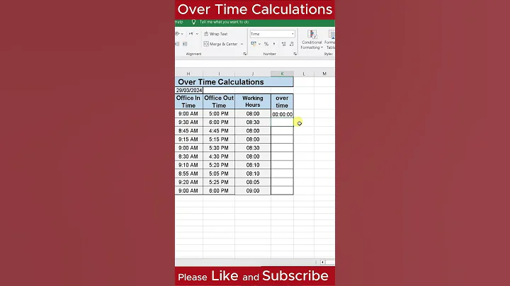 Overtime calculations in Excel #excel #exceltips