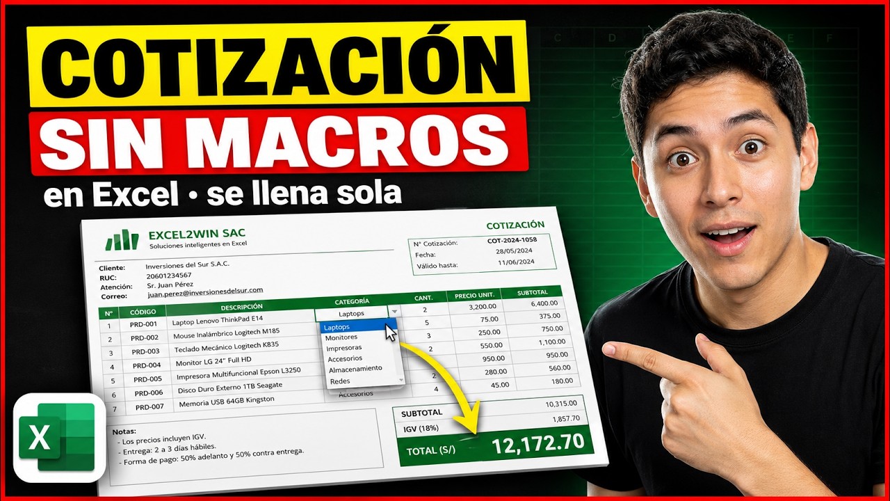 Cotizacion automatica en Excel con base de datos