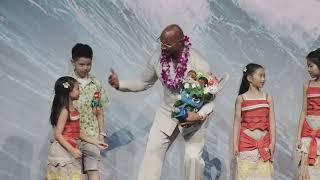 Dwayne Johnson, on stage, at Moana (Live Action) Global Press Tour event in Shanghai