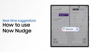 How to use Now Nudge | Galaxy AI | Galaxy Z Fold8 Ultra, Fold8, and Flip8 | Samsung
his is the official video guide on how to use Now Nudge with Galaxy Al. Ever wish your phone could keep up with what youre doing? Lets get started with Galaxy Z Fold8 Ultra, Fold8 and Flip8.
From saving your next food spot to adding plans to your calendar, Now Nudge helps you take the next step without breaking your flow. By understanding whats on your screen, Now Nudge surfaces helpful prompts that let you jump right into your next action. Unfold to continue in Multi Window and get more done in one place. Add calendar events, save places from your chat, and keep your day moving without constantly switching between apps. ⚡
Pre-order now: http://smsng.us/GalaxyZFold8
00:00 Intro
00:17 Turn Now Nudge on or off
00:46 Keep your chat and calendar in one view
01:21 Save places from your chat to Google Maps
Follow these simple steps to use Now Nudge:
Step 1: Turn Now Nudge on or off. Log in to your Samsung Account and then open the Quick panel. Tap Settings and use the toggle to turn Now Nudge on or off. By default, Now Nudge is turned on.
Step 2: Add events while texting. Now Nudge recognizes dates and time in your messages and gives you quick access to your calendar. Unfold and tap Add event to open your calendar alongside your conversation, then add the event without leaving the chat.
Step 3: Save places from your chat to the map. Now Nudge spots places mentioned in your chat and suggests a shortcut to save them in the map. Unfold and tap Save this place to check your chat and the map at the same time.
Q: Whats Now Nudge?
A: Now Nudge is a new feature that intelligently understands whats on your screen and will provide suggestions, such as viewing your Calendar to add an event. If a suggestion from Now Nudge appears on the main screen, you will be taken to the next action in split view once pressed.
Q: Can I receive text message prompts from third-party messaging apps?
A: Yes. In addition to the Samsung Message app, Now Nudge also supports third-party messaging apps such as Google Messages and Google Chat.
#GalaxyAI #GalaxyZFold8Ultra #GalaxyZFold8 #GalaxyZFlip8 #NowNudge #Samsung How to use Now Nudge | Galaxy AI | Galaxy Z Fold8 Ultra, Fold8, and Flip8 | Samsung