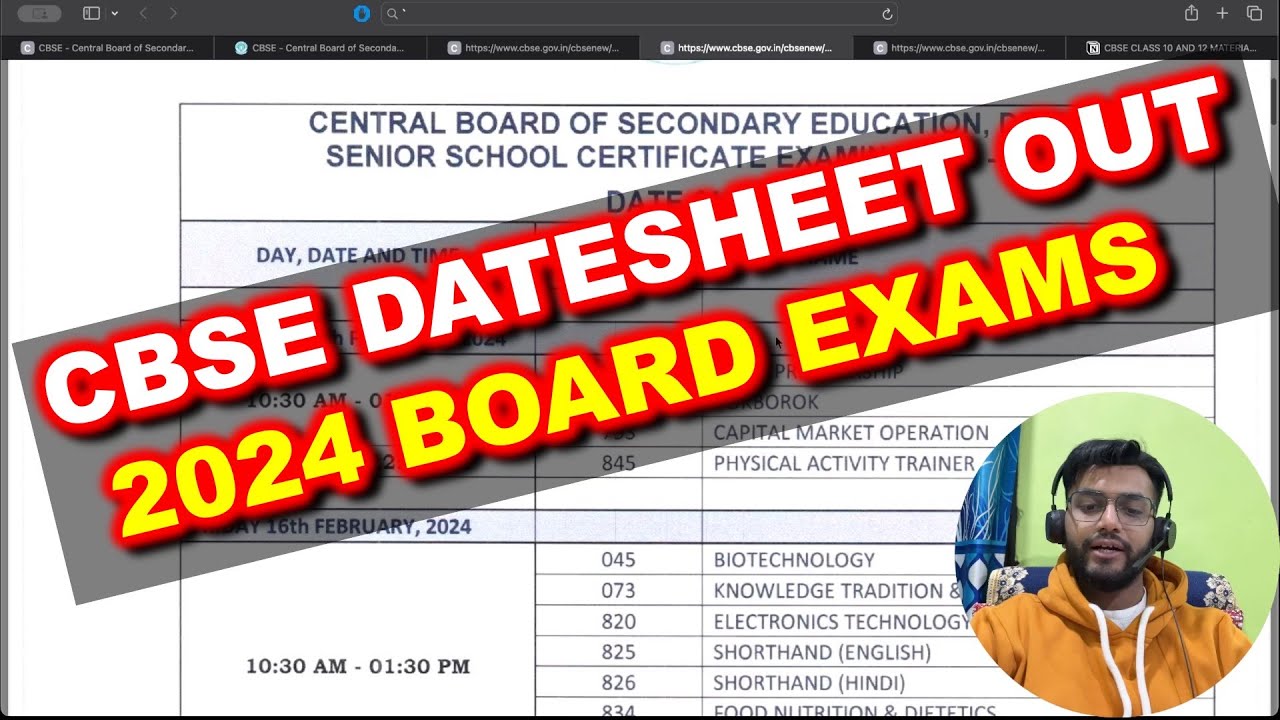 CBSE Class 10 and Class 12 DATESHEET Announced for 2024 Board Exams 🔥 ...