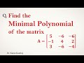Find minimal polynomial of the matrix || Matrix algebra
