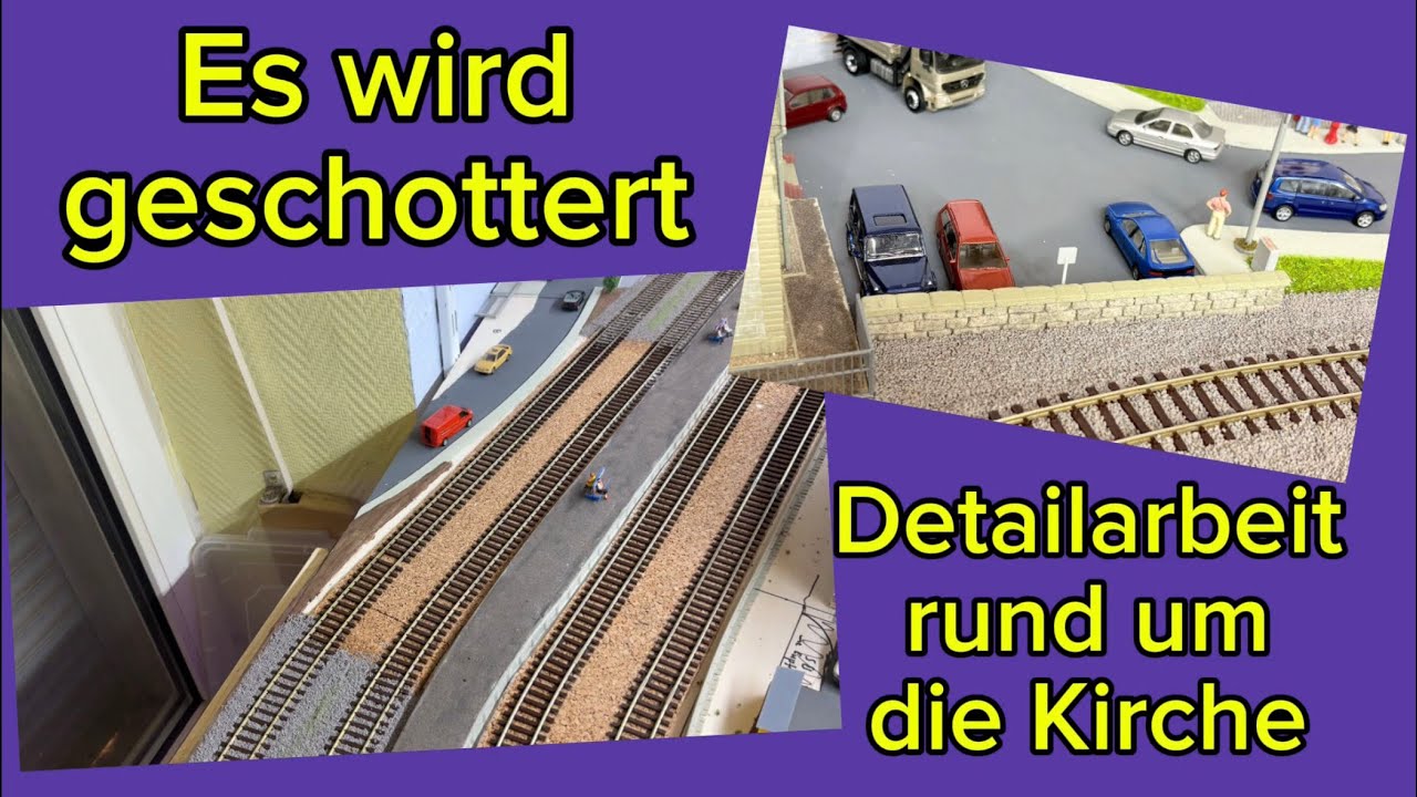 Fast fertig! So wirkt die Kirche jetzt – und so schottere ich meine Gleise