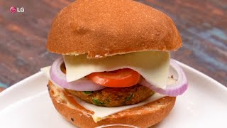 Veg Burger A Never-Ending Love On Lg Microwave Oven.