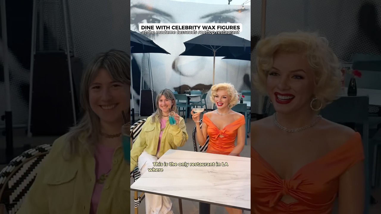 Dine with CELEBRITY WAX FIGURES in LA! 📍The Hollywood Rooftop Restaurant & Bar by Madame Tussauds