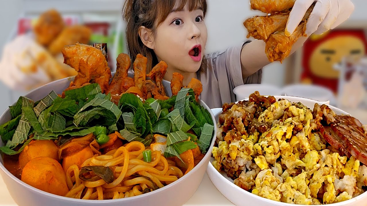 닭다리만 21개! 깻잎향 솔솔 고추 듬뿍넣은 닭볶음탕 직접 다리로만 만들어 허니조합 스팸치킨마요와 함께 먹방 Mukbang