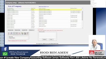 Lesson #1 New Company Setup Emas Accounting Software by Hod Electronic Management Accounting  Softwa