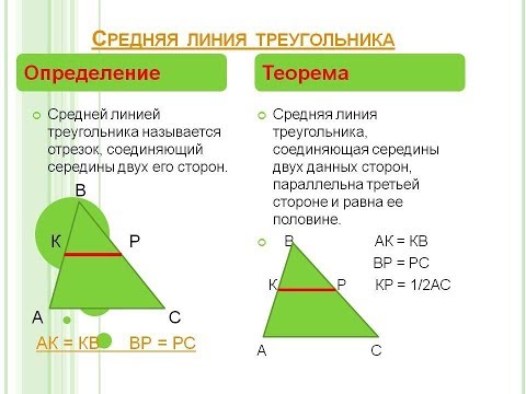 Средняя линия треугольника