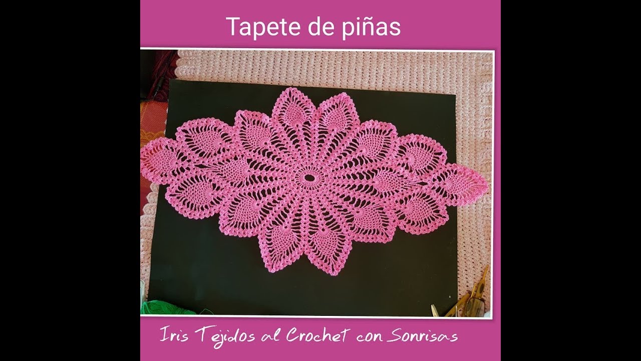 TAPETE DE  16 PINAS A CROCHET PRIMERA PARTE
