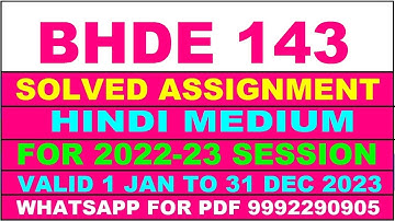 bhde 143 solved assignment 2022-23 in hindi | bhde 143 solved assignment 2022-23 | bhde 143 2022-23
