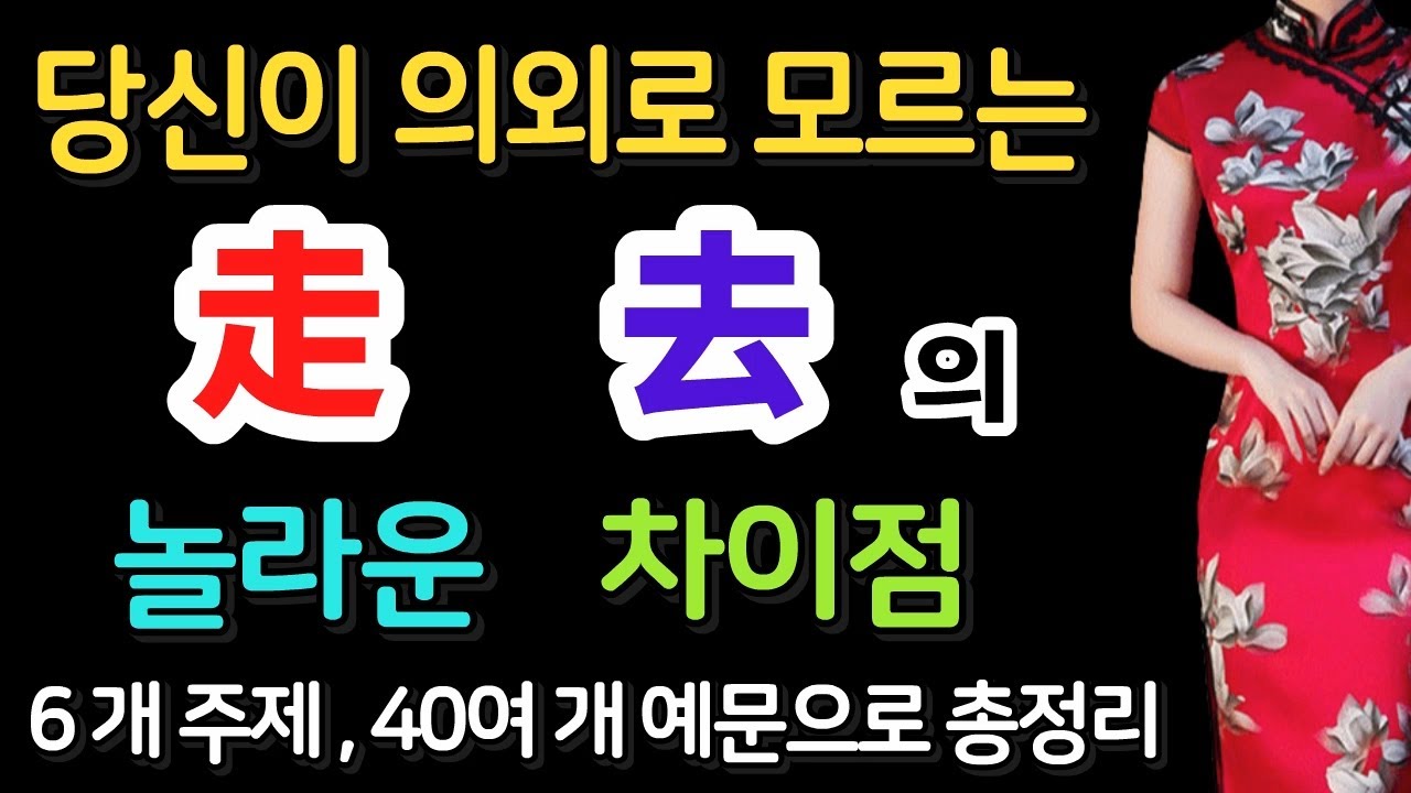 중국어문법ㅣ당신이 의외로 모르는 走, 去의 놀라운 차이점ㅣ6개 주제,40여개 예문으로 총정리ㅣ원어민 홍매쌤의 중국어